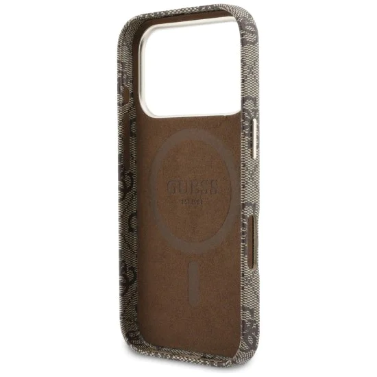 Калъф за iPhone 17 Pro - 4G Script MagSafe - Guess - Кафяв
