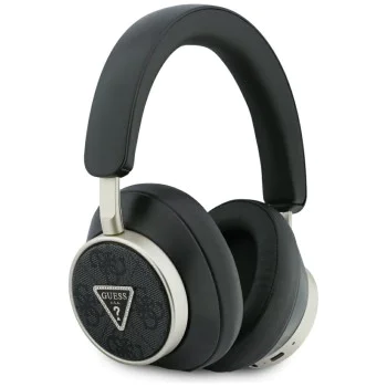 Безжични слушалки Guess 4G Triangle Logo - Bluetooth, ENC Technology, Over-ear, еко кожа - Черни