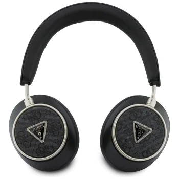 Безжични слушалки Guess 4G Triangle Logo - Bluetooth, ENC Technology, Over-ear, еко кожа - Черни
