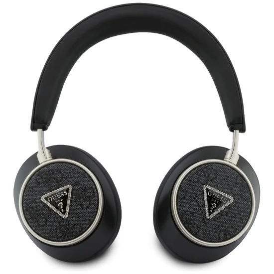 Безжични слушалки Guess 4G Triangle Logo - Bluetooth, ENC Technology, Over-ear, еко кожа - Черни