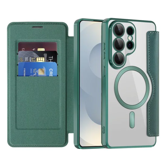 Калъф за Samsung Galaxy S26 Ultra - SmartMag Book Case - Techsuit - Зелен