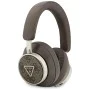 Безжични слушалки Guess 4G Triangle Logo - Bluetooth, ENC Technology, Over-ear, еко кожа - Кафяви