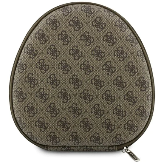 Безжични слушалки Guess 4G Triangle Logo - Bluetooth, ENC Technology, Over-ear, еко кожа - Кафяви