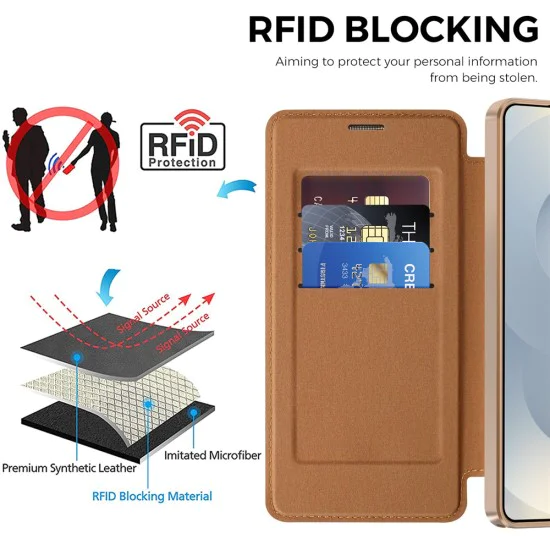 Калъф за Samsung Galaxy S26 Ultra - SmartMag Book Case - Techsuit - Кафяв