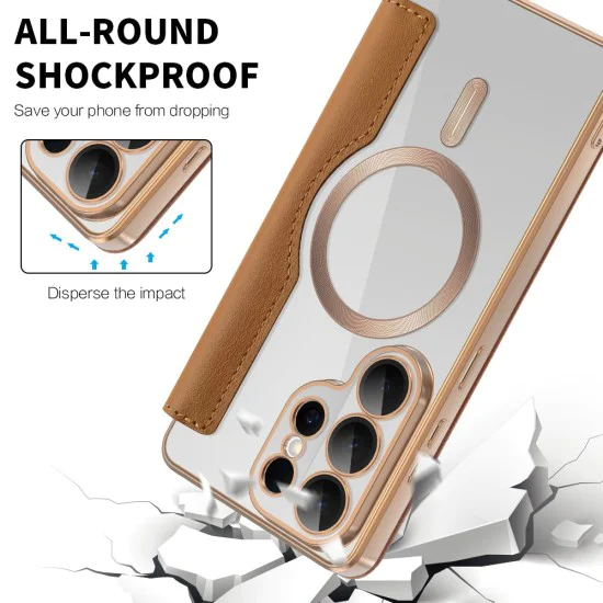Калъф за Samsung Galaxy S26 Ultra - SmartMag Book Case - Techsuit - Кафяв