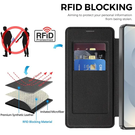 Калъф за Samsung Galaxy S26 Ultra - SmartMag Book Case - Techsuit - Черен