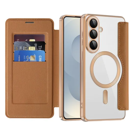 Калъф за Samsung Galaxy S26 Plus - SmartMag Book Case - Techsuit - Кафяв