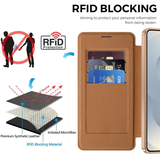 Калъф за Samsung Galaxy S26 Plus - SmartMag Book Case - Techsuit - Кафяв