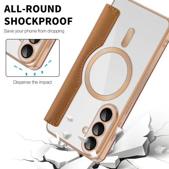 Калъф за Samsung Galaxy S26 Plus - SmartMag Book Case - Techsuit - Кафяв