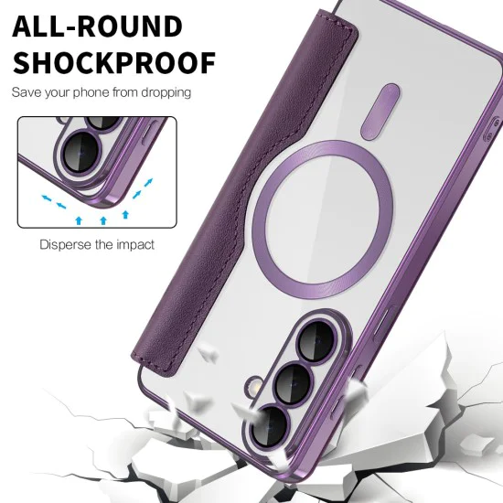 Калъф за Samsung Galaxy S26 - SmartMag Book Case - Techsuit - Лилав