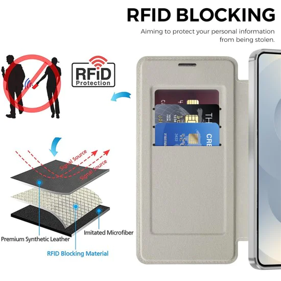 Калъф за Samsung Galaxy S26 - SmartMag Book Case - Techsuit - Сив