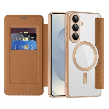 Калъф за Samsung Galaxy S26 - SmartMag Book Case - Techsuit - Кафяв
