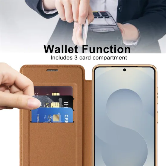 Калъф за Samsung Galaxy S26 - SmartMag Book Case - Techsuit - Кафяв