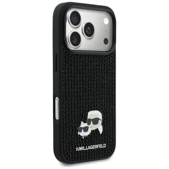 Калъф за iPhone 17 Pro - Hardcase Rhinestone с K&C Pin - Karl Lagerfeld - Черен