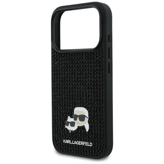 Калъф за iPhone 17 Pro - Hardcase Rhinestone с K&C Pin - Karl Lagerfeld - Черен