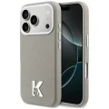 Калъф за iPhone 17 Pro - Hardcase Leather MagSafe с K Head Logo - Karl Lagerfeld - Сив
