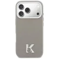 Калъф за iPhone 17 Pro - Hardcase Leather MagSafe с K Head Logo - Karl Lagerfeld - Сив