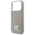 Калъф за iPhone 17 Pro - Hardcase Leather MagSafe с K Head Logo - Karl Lagerfeld - Сив