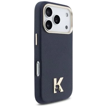 Калъф за iPhone 17 Pro - Hardcase Leather MagSafe с K Head Logo - Karl Lagerfeld - Син