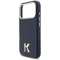Калъф за iPhone 17 Pro - Hardcase Leather MagSafe с K Head Logo - Karl Lagerfeld - Син