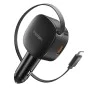 Зарядно за кола Spigen Essential EV603BT (ACP10515) - 3в1, вграден разтегателен кабел, 60W - Черно