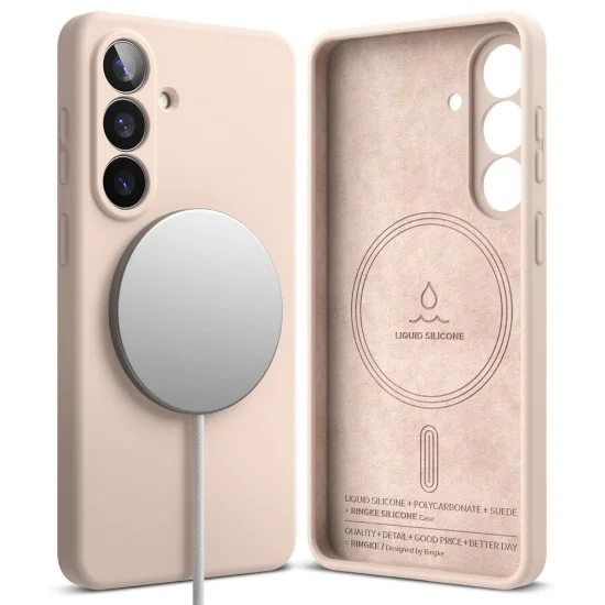 Калъф за Samsung Galaxy S26 - Silicone MagSafe - Ringke - Розов пясък
