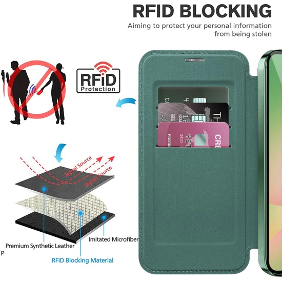 Калъф за Samsung Galaxy A57 5G - SmartMag Book Case - Techsuit - Зелен