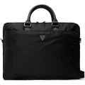 Чанта за лаптоп 16 Guess Computer Bag Nylon Triangle Logo - с презрамка - Черна