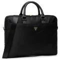 Чанта за лаптоп 16 Guess Computer Bag Nylon Triangle Logo - с презрамка - Черна