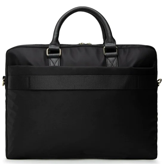 Чанта за лаптоп 16 Guess Computer Bag Nylon Triangle Logo - с презрамка - Черна