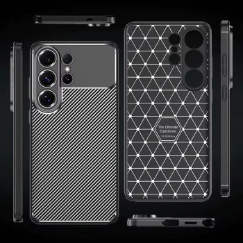 Калъф за Samsung Galaxy S26 Ultra - CarbonFiber - Techsuit - Черен
