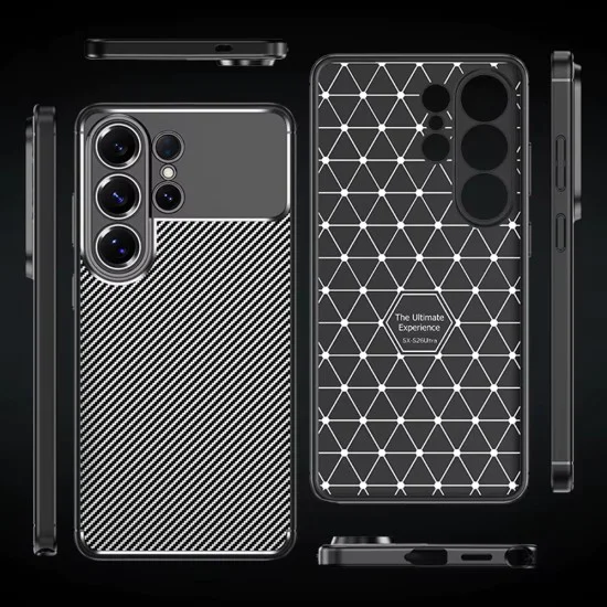 Калъф за Samsung Galaxy S26 Ultra - CarbonFiber - Techsuit - Черен