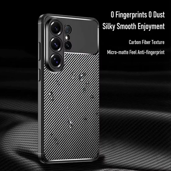 Калъф за Samsung Galaxy S26 Ultra - CarbonFiber - Techsuit - Черен