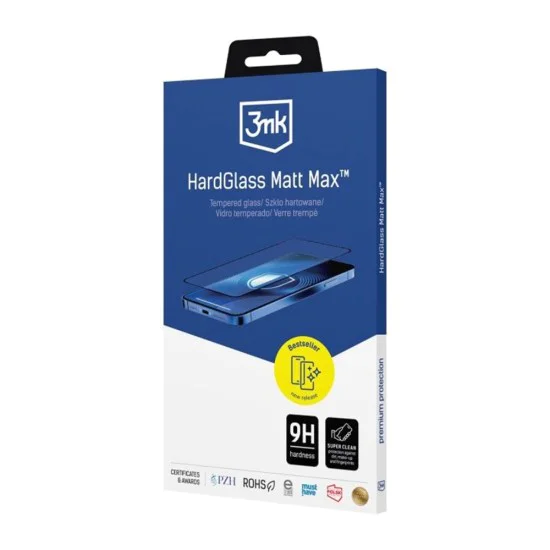 Протектор за Samsung Galaxy S26 - HardGlass Matt Max Screen Protector - 3mk - Черен
