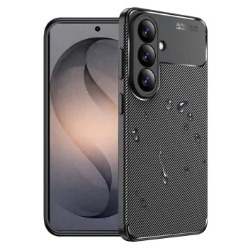 Калъф за Samsung Galaxy S26 Plus - CarbonFiber - Techsuit - Черен