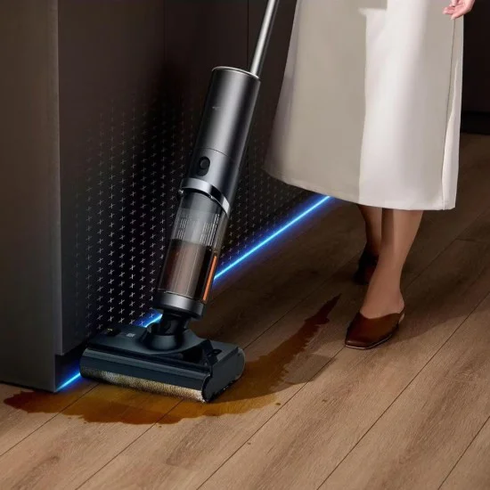 Безжична прахосмукачка Deerma VX900W - Dry & Wet Cleaning, 16000Pa, 4000mAh, 230W, докинг станция - Черна