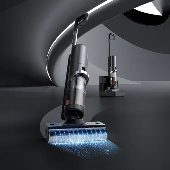 Безжична прахосмукачка Deerma VX900W - Dry & Wet Cleaning, 16000Pa, 4000mAh, 230W, докинг станция - Черна