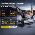 Безжична прахосмукачка Deerma VX100 Ultra - Dry & Wet Cleaning, 20000Pa, 300W, Auto Brush Wash, 6x4000mAh, IPX6 - Черна
