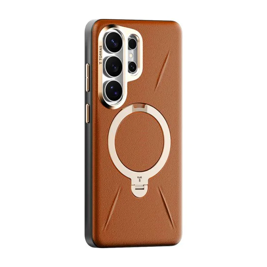 Калъф за Samsung Galaxy S26 Ultra - QPRO Leather Series - Torras - Кафяв