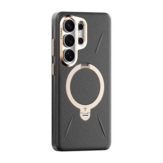 Калъф за Samsung Galaxy S26 Ultra - QPRO Leather Series - Torras - Черен (Iovry Black)