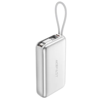Външна батерия Acefast (M32) - с телескопичен Type-C кабел, PD35W, 10000mAh - Сребриста