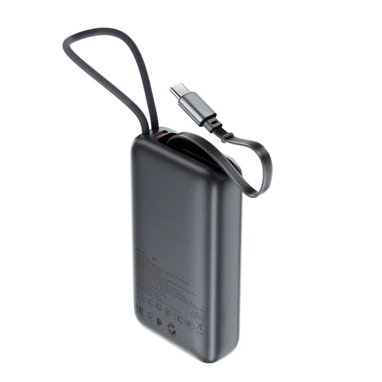 Външна батерия Acefast (M32) - с телескопичен Type-C кабел, PD35W, 10000mAh - Сива