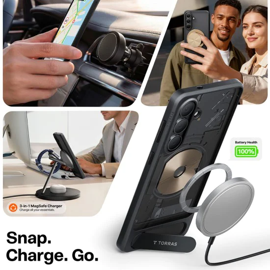 Калъф за Samsung Galaxy S26 - Pstand - Torras - Черен