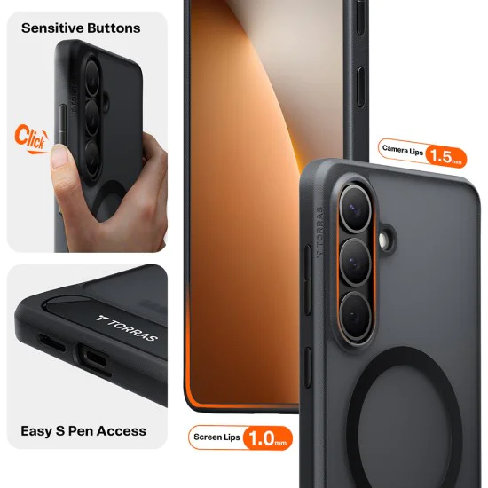 Калъф за Samsung Galaxy S26 Plus - Pstand - Torras - Черен