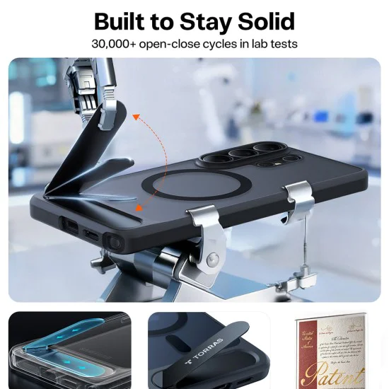 Калъф за Samsung Galaxy S26 Ultra - Pstand - Torras - Черен