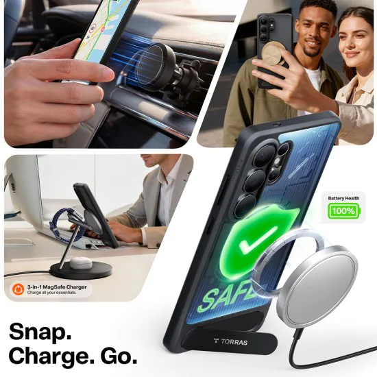 Калъф за Samsung Galaxy S26 Ultra - Pstand - Torras - Черен
