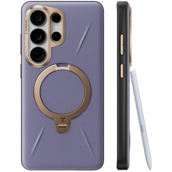 Калъф за Samsung Galaxy S26 Ultra - QPRO Leather Series - Torras - Тъмнолилав