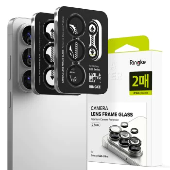 Протектор за камера за Samsung Galaxy S26 Ultra - Camera Lens Frame Glass (2 pack) - Ringke - Черен