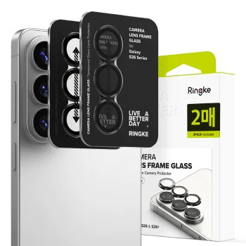 Протектор за камера за Samsung Galaxy S26 / S26 Plus - Camera Lens Frame Glass (2 pack) - Ringke - Черен