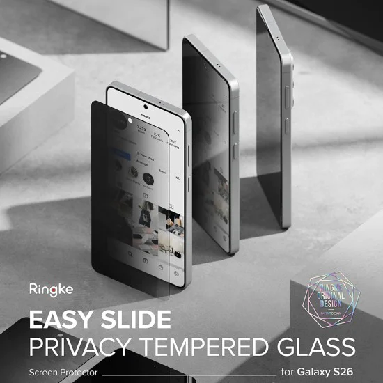 Протектор за Samsung Galaxy S26 - Easy Slide Tempered Glass (2 pack) - Ringke - Черен